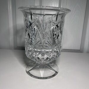 Shannon Lead Crystal Diane Hurricane Vase by Godinger 24% Lead Crystal 8.75"